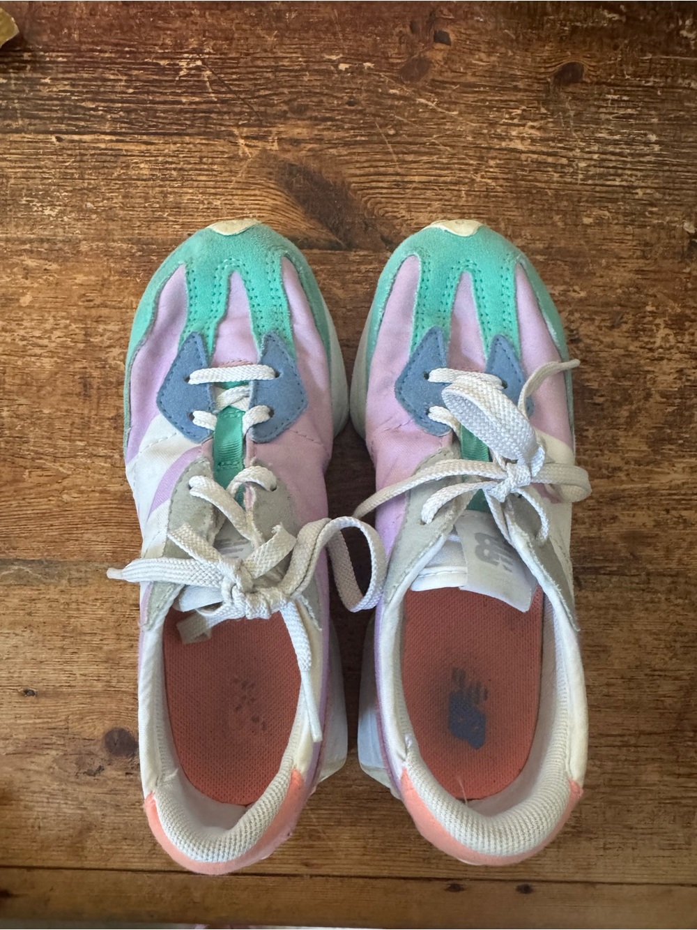 New Balance Kids Pastel Pink & Teal Athletic Sneakers